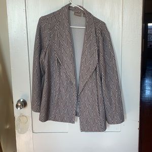 Chico’s Taupe Patterned Sweater Blazer